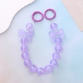 Dreamy purple beaded phone charm with glowing bows and mermaid gradient glitter beads - Luminous Purple Bowknot Style (K2013)
