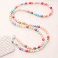 Detail of colorful macaron acrylic beads crossbody phone strap with silver metal clasp - K514 Mermaid Pearl Crossbody