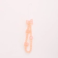 Pastel pink beaded phone charm with resin heart and bow pendants for wrist strap - Iridescent Orange Style (K1685)