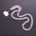 Cadena de acrílico colorida para móvil con eslabones pastel y mosquetón de metal plateado - Cadena de Acrílico Jelly con Parche Blanco