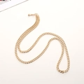 Polished golden metal chain strap with lobster clasps for crossbody phone case or bags - K1650-9mm Gold Curb Aluminum Chain