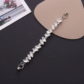 Funkelnde Marquise-Kristallkette mit Silber-Metallverbindern für DIY-Zubehör - K479 Marquise Edelsteinstil (Mit Schrauben)