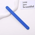 Close-up of royal blue PU leather wrist strap featuring litchi texture and fine stitching - Sapphire Blue