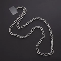 Silver metal chain phone lanyard with twisted links and clear connector pad for crossbody use - K1652-12mm Silver Curved O-Chain
