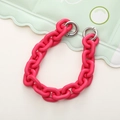Matte rose red acrylic chain strap with silver metal spring rings for bags and DIY crafts - Rose Red