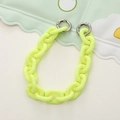 Neon yellow acrylic chain strap with silver metal rings for DIY bags and phone cases - Neon Yellow