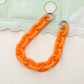 Chunky bright orange acrylic chain strap with silver metal spring rings for bags - Orange