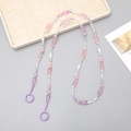 Cordino di perline colorate con orsetti rosa e viola e anelli a molla in metallo - Stile Orso Viola (K419)