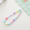 Colorful acrylic bear beaded phone lanyard with LOVE letters and star charms - LOVE Butterfly Style (K1071)