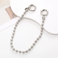 Chaîne à billes en métal argenté poli avec fermoirs ronds pour coques de téléphone et sacs - Chaîne à Perles 6mm Main / Argent (K434)