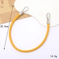 Bright yellow leather lanyard with silver spring metal clasps, 35.5cm length for bags - Ginger Yellow (K1696)