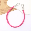 Rose pink leather replacement handbag strap with silver lobster clasps for purses - Rose Red (K1697)