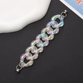 Cadena de acrílico iridiscente con cierres magnéticos de plata para fundas de móvil - Estilo de Cadena Iridiscente (K376) / Color AB Transparente (K376)