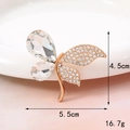 Detail view of butterfly charm with rose gold frame and dimensions 5.5cm by 4.5cm - White Maple Leaf (D022)