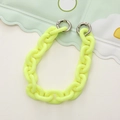 Neon yellow acrylic chain accessory for DIY phone cases and bags with silver spring clips - Neon Yellow