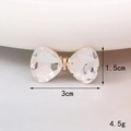 Macro view of crystal bowknot DIY charm with dimensions 3cm by 1.5cm for accessories - Heart-shaped Artificial Crystal Bowknot (D723)