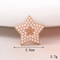 Star-shaped alloy charm with white faux pearls and champagne rhinestones, 2.5cm size - Star (Gold Base Champagne) (1869)