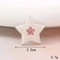 Star-shaped pearl accessory with pink rhinestones, 2.5cm size and 3.7g weight detail - Star (Silver Base Pink) (D1868)