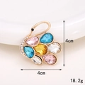 Détail du pendentif cygne en cristal dimensions 4cm et poids 18,2g sur base dorée - Alliage / Canard Goutte d'Eau (D133)