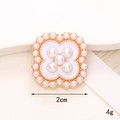 Dettaglio ciondolo a quadrifoglio in lega da 2cm con perle per scarpe e gioielli - Perla Artificiale Trifoglio-Bianco (D1042)