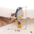 Detailed view of colorful enamel hummingbird brooch with dimensions 4cm x 3.5cm and 8g weight - Alloy / D1248 Hummingbird (Gold)