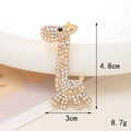 Detailed macro view of gold deer charm with white rhinestones and dimensions shown - Alloy / Gold Giraffe (D1444)