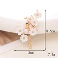 Elegant gold flower brooch with white petals and a small bird perched on branches - Alloy / D517 Bird and Cherry Blossom Branch