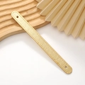 Golden litchi texture PU leather wrist strap accessory with pre-drilled holes - Bright Gold