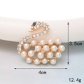 Eleganter Schwan-Anstecknadel mit weißen Perlen und Strasssteinen in Goldoptik - Goldperlen Schwan Stil (D1107)