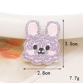 Ciondolo a forma di coniglio in strass viola per custodie telefoni DIY e accessori scarpe - Coniglio Viola Base Argento (D968)