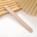 Litchi pattern PU leather wrist strap in champagne gold with elegant stitching for phone case - Gold