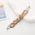 Acryl-Handykette mit Marmor-Textur, Bernstein-Gliedern und silbernen Metallringen - K184 Beige (Mit Schrauben)