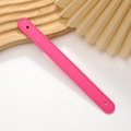 Rose pink litchi grain PU leather wrist strap with fine stitching for phone cases - Light Rose