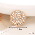 Λήψη macro χρυσής καρφίτσας smiley 2,5cm με λαμπερά κρυστάλλινα στρασάκια - Πρόσωπο με Στρας και Χάντρες