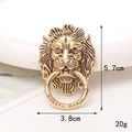 Colgante cabeza de león retro de metal con anillo para manualidades y fundas de móvil - D746 Cabeza de León (Oro KC Antiguo)