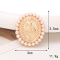 Vintage gold ballet dancer relief brooch with white pearls, 3.5cm by 3cm size - Dancer Pearl Circle