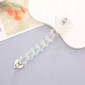 Iridescent acrylic chain with silver heart clasps and butterfly detail for phone DIY - K2399 Single AB Color Butterfly Bracelet (Heart Clasp)