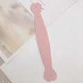Detailed view of pink silicone handle with diamond grid texture and round mounting holes - Pink