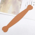 Detailed view of camel leather strap with checkered pattern and heart-shaped ends - Light Coffee