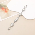 Elegante bracciale magnetico argento con cristalli sfaccettati su uno sfondo caldo ed estetico - Chiusura Magnetica - Circa 16cm / Bracciale con Gemma Rettangolare (K094)