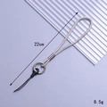 Silver rhinestone phone wrist strap with 22cm length and durable metal ring connector - AB Color