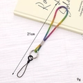 Rainbow gradient rhinestone wrist strap with silver metal clasp for mobile phones - Deep Multicolor
