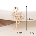 Sparkling crystal flamingo shoe charm accessory in gold alloy with clear rhinestones - Alloy / D1605 White