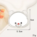 Simpatico specchio compatto a forma di orso con strass scintillanti e base in metallo - Specchio Orso (D1380) / Argento