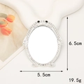 Specchio per il trucco a forma di pinguino con strass e cornice in metallo argentato - Specchio Pinguino (D1382) / Argento