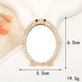 Supporto specchio a pinguino con strass scintillanti e cornice in metallo dorato - Specchio Pinguino (D1381) / Oro