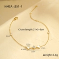 Spécifications de taille pour le bracelet de cheville doré avec pendentifs ginkgo - Bracelet de Cheville Feuille de Ginkgo (NMSA-J251-1) / Or 18 carats