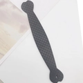 Grey quilted PU leather strap with diamond pattern and pre-punched holes for DIY bags - Black