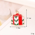 Golden zinc alloy Christmas gift box pendant with colorful enamel details for DIY jewelry - Gift Box Style (D2835)