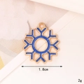 Golden zinc alloy snowflake pendant with dark blue enamel finish for DIY jewelry - Snowflake No.3 Style (D2837)